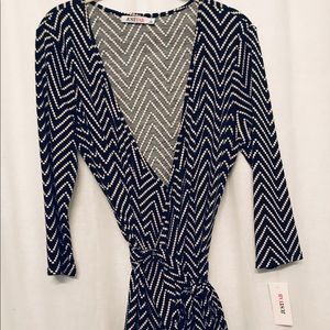 Midi Patterned Wrap Dress
